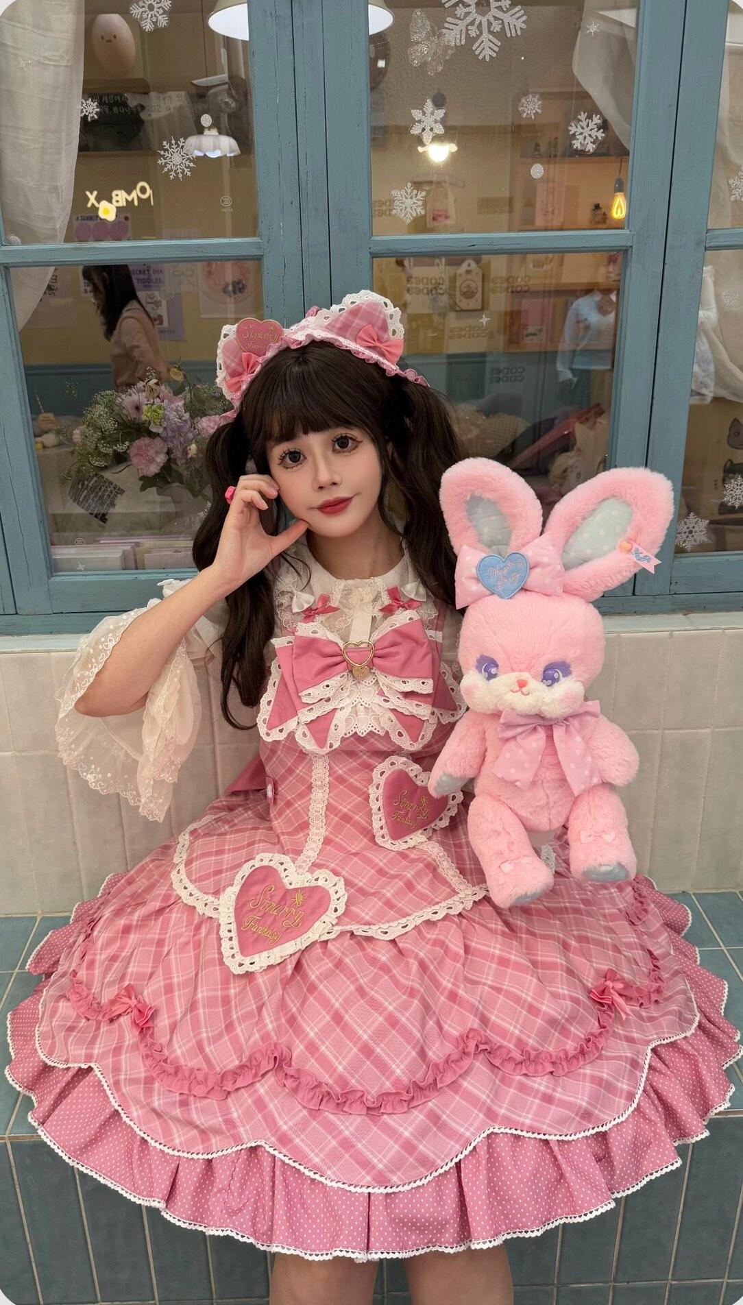 Shibuya Honey - Plus Size Sweet Lolita Plaid OP & JSK Dress - image 19