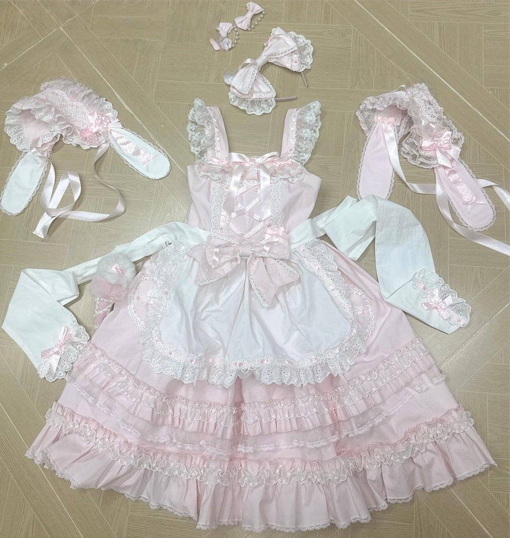 Little Dessert Chef - Old School Lolita JSK Dress, Cream-Like Ruffle and Accessories - image 22