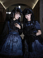 Midnight Rose Cemetery Dress with Overlay - iris de nuit - image 4