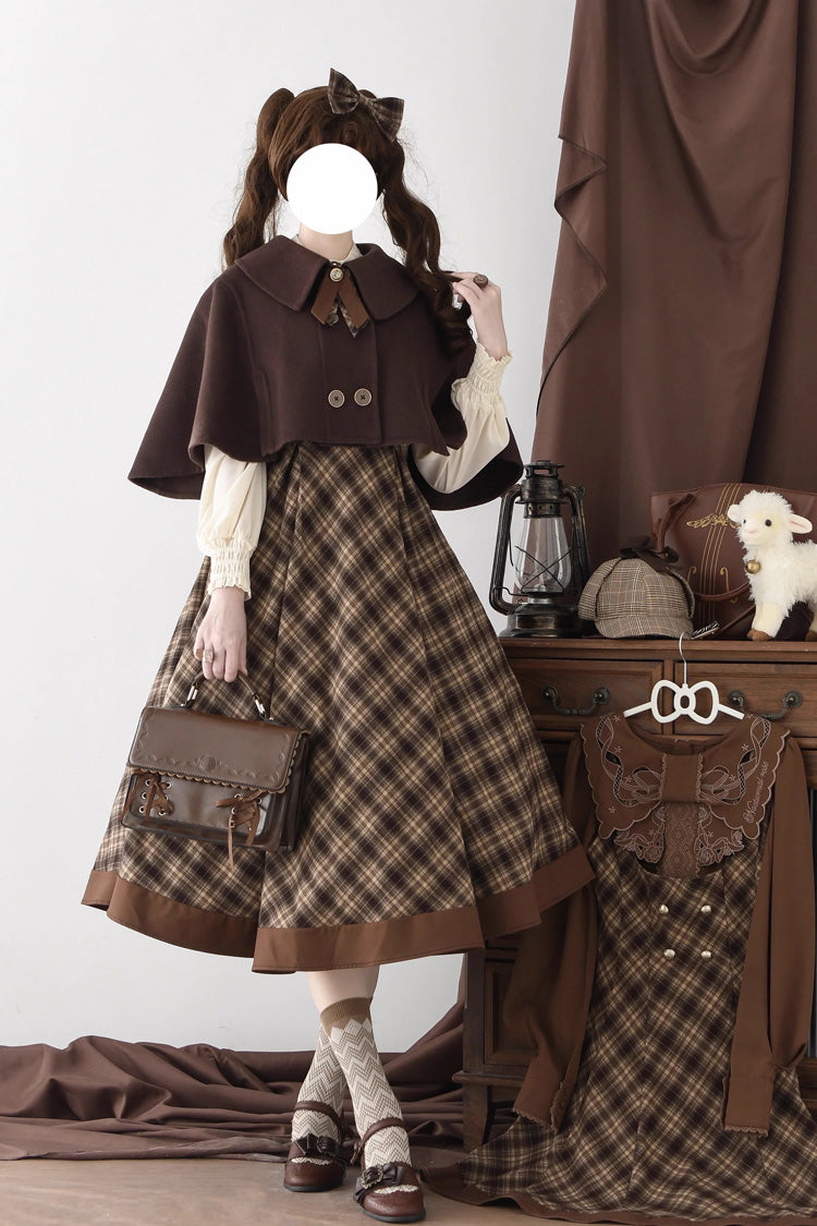Broken Pocket Watch - Classic Lolita JSK Dress & Cape - image 5