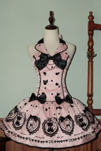 Sugar Bear - Halterneck Sleeveless Embroidered Bow Sweet Lolita Dress - image 3
