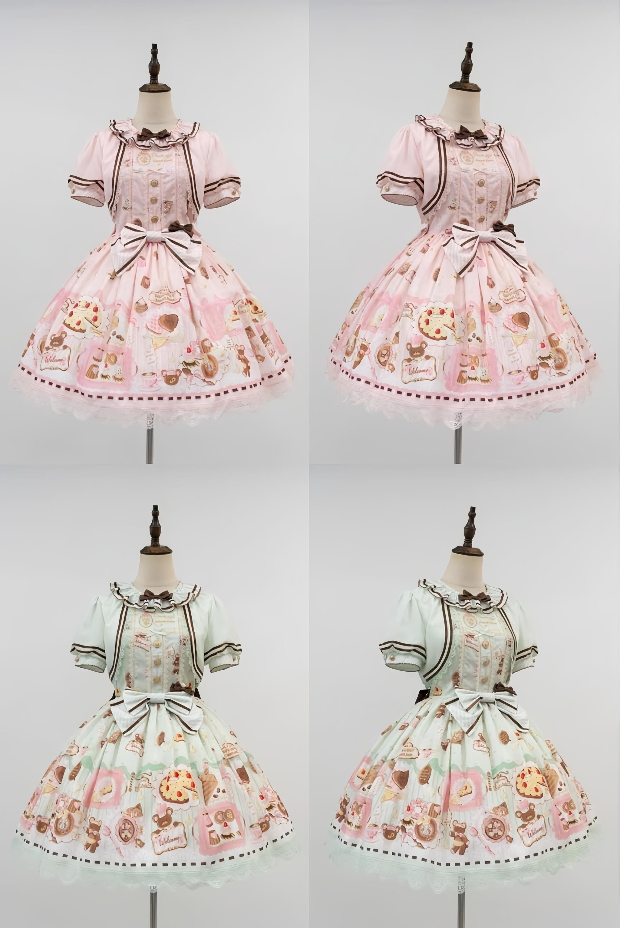 Dream Teahouse - Dessert Print Kawaii Lolita OP Dress Suit - image 41