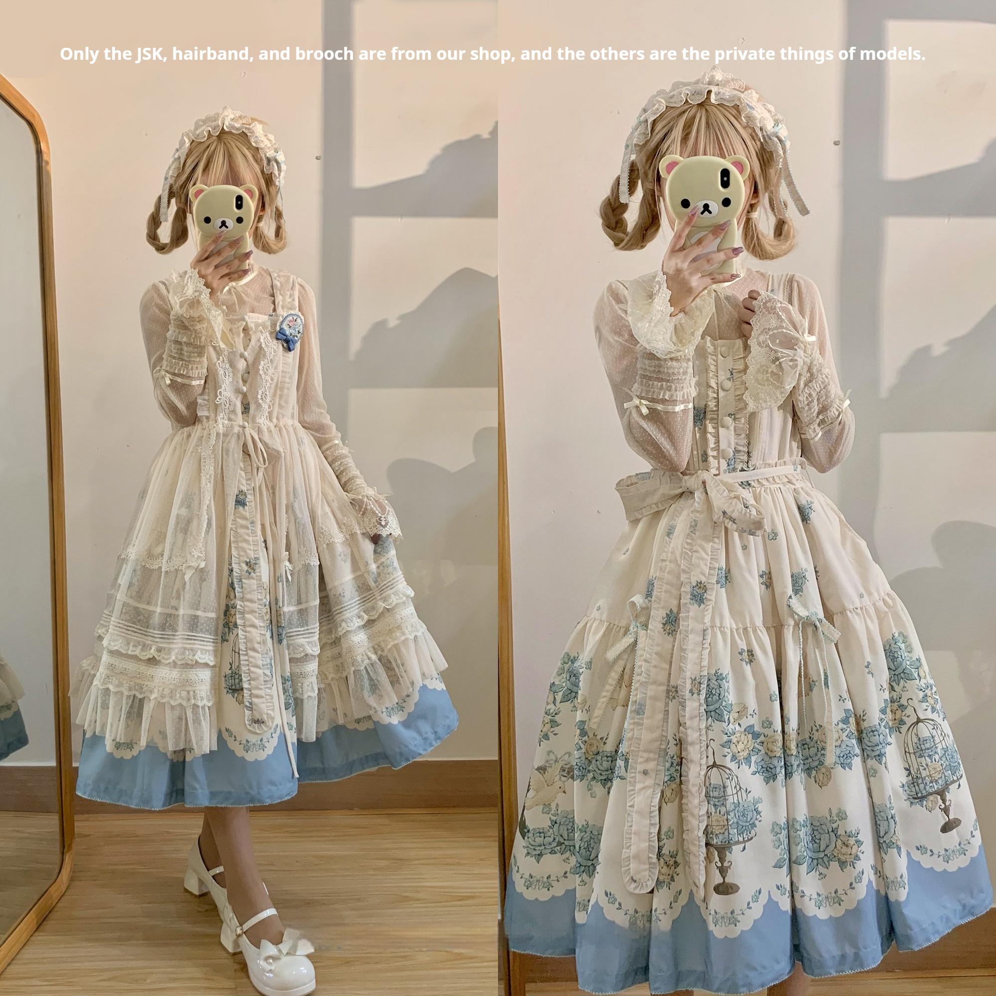Floral and Bird Series - Classic Lolita JSK Dress, Floral Print - image 28