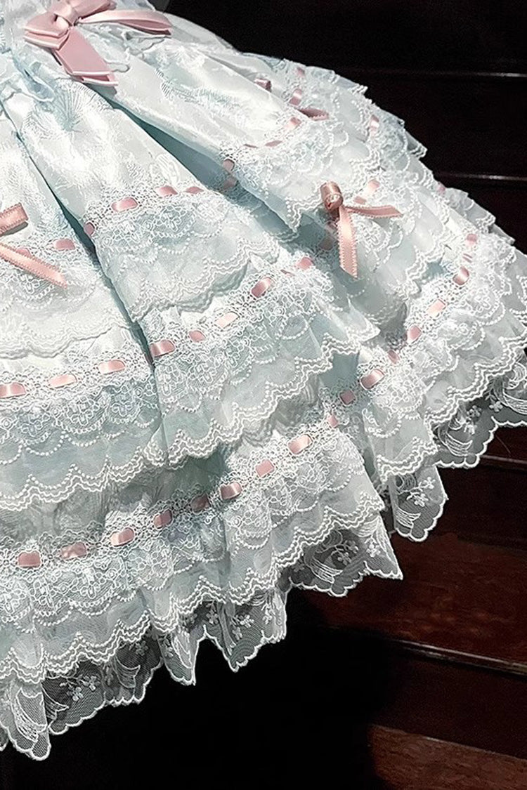 Flora Isle Butterfly Sweet Elegant Lolita JSK Dress in Green - image 14