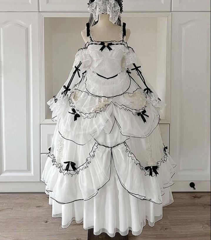 Layered Poem Wedding Sweet Plus Size Lolita JSK Dress Set - image 7