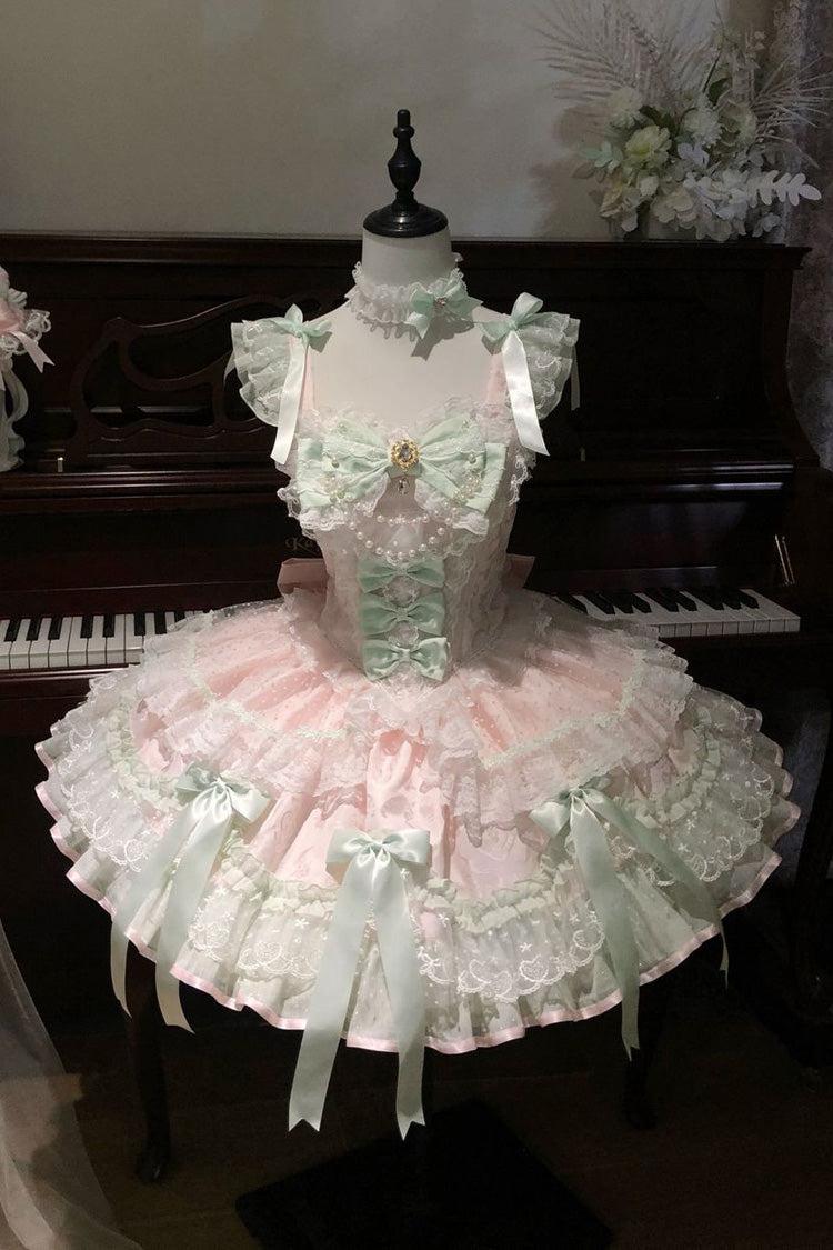 Pink Candy Satin Ballet Sweet Lolita JSK Dress - image 3