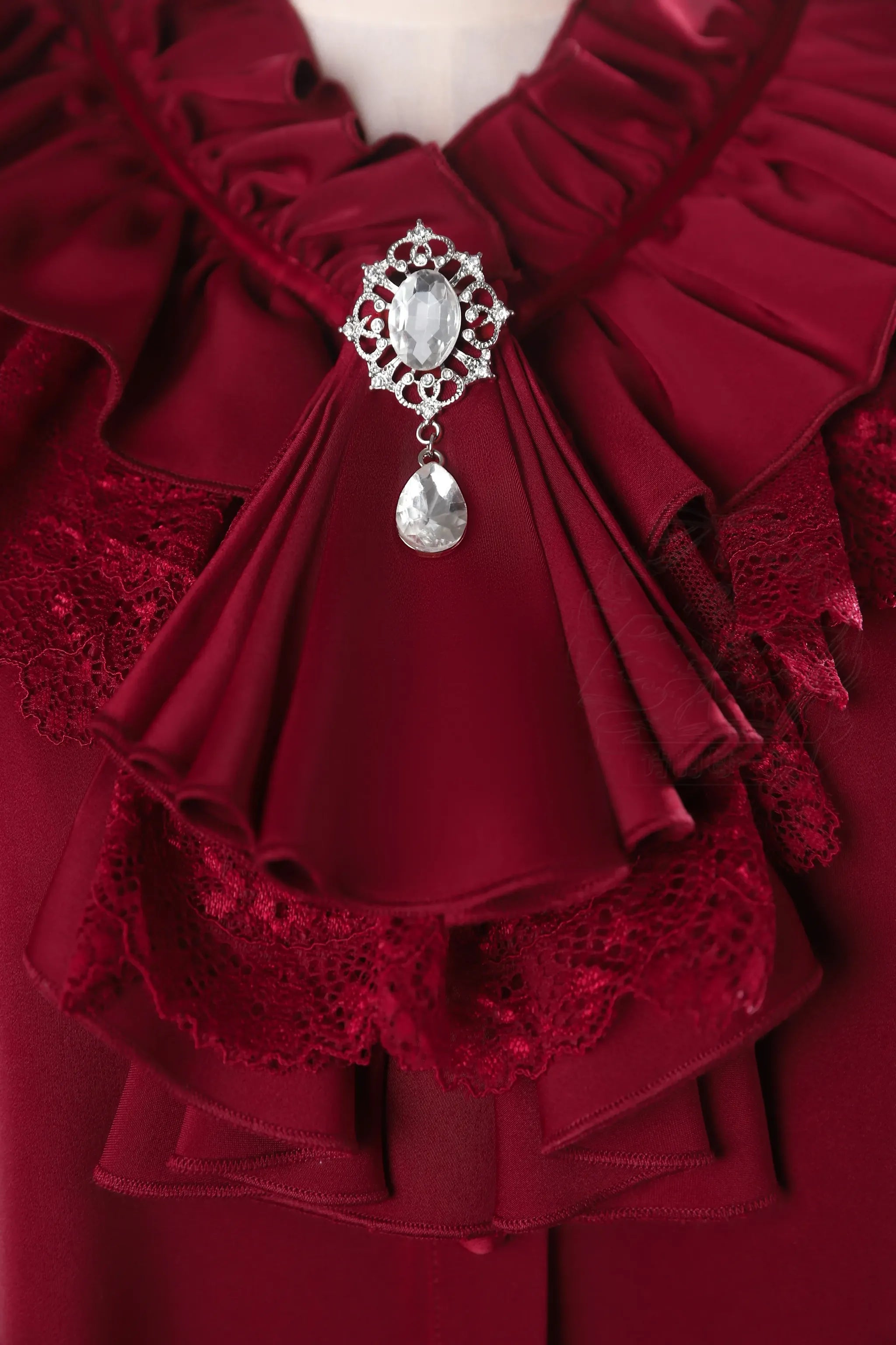 Night & Day Sonata - Ouji Lolita Layered Jabot, Metal Chain Brooch - image 1