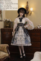 Clock Butterfly - Gothic Lolita Printed Blouse and Corset Skirt Set - image 9