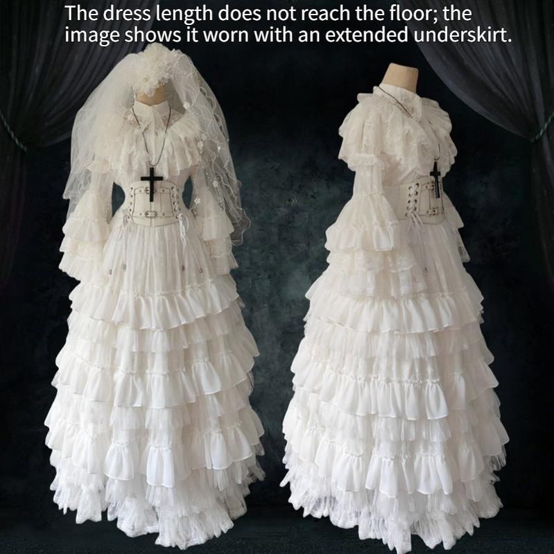 Halloween Gothic Wedding Lolita OP Dress - image 9