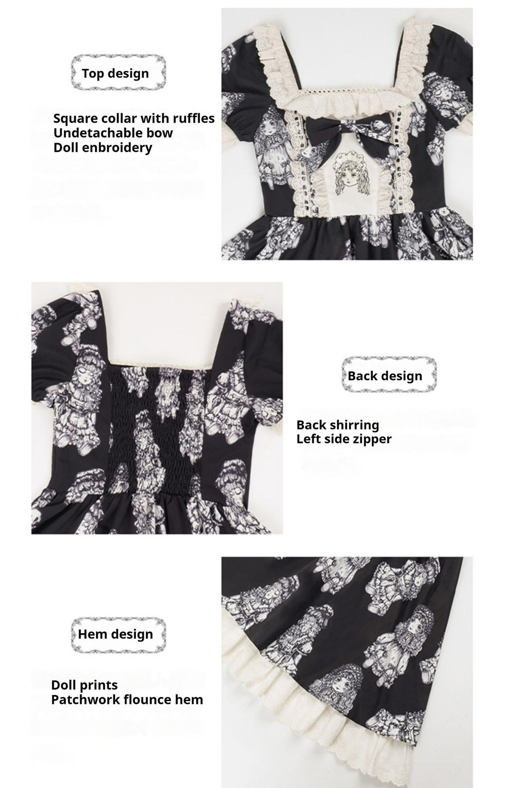 Doll Night - Vintage Twin Lolita OP Dress Embroidered Doll Dress - image 14