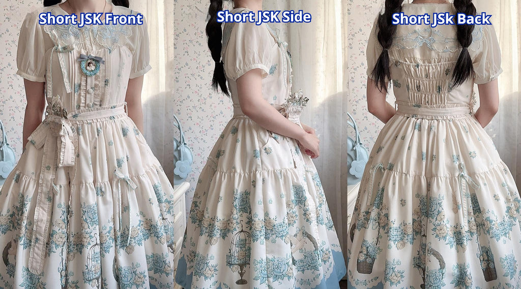 Floral and Bird Series - Classic Lolita JSK Dress, Floral Print - image 21