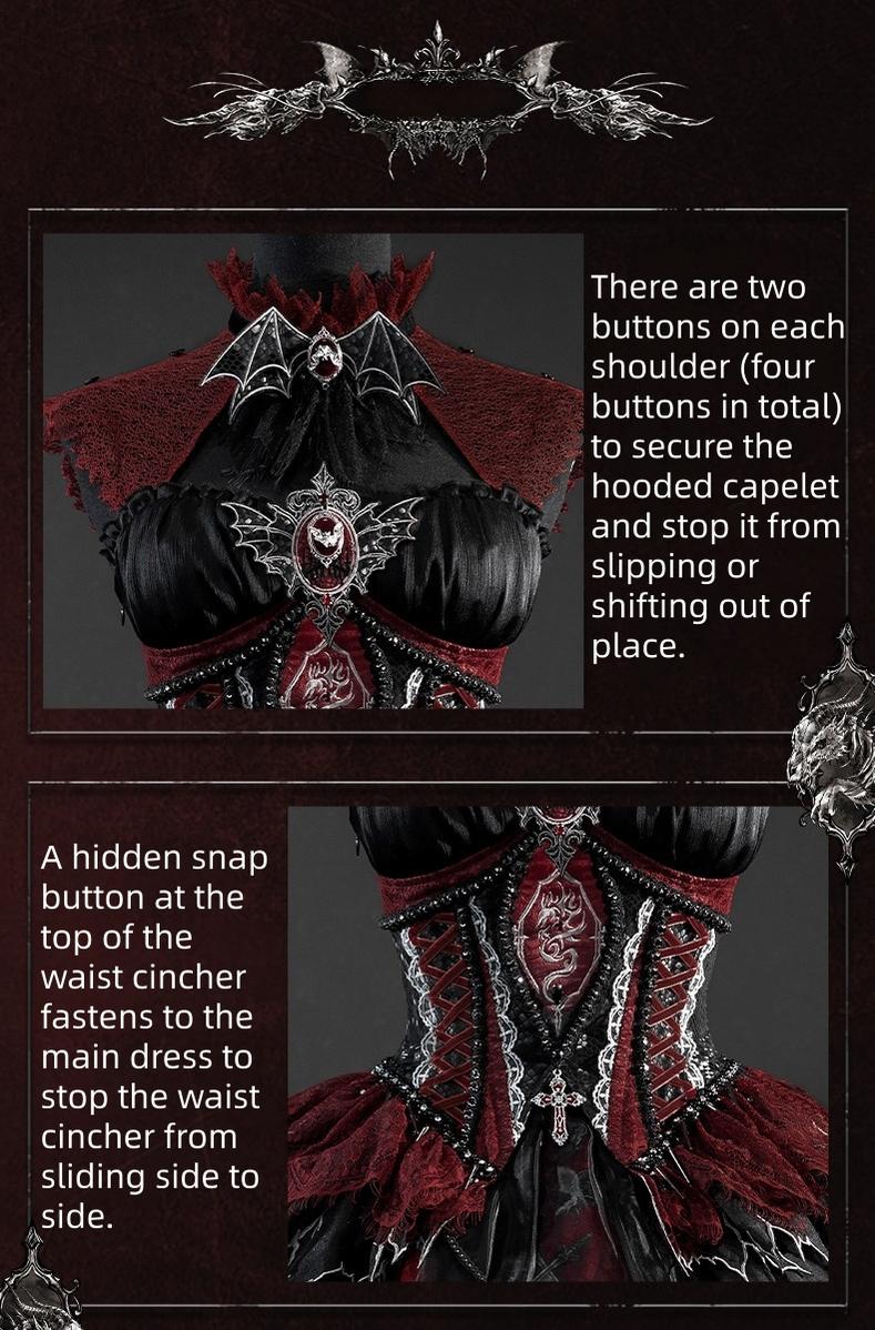 Bone Dragon - Gothic Lolita Corset JSK Dress Set with Embroidery - image 8