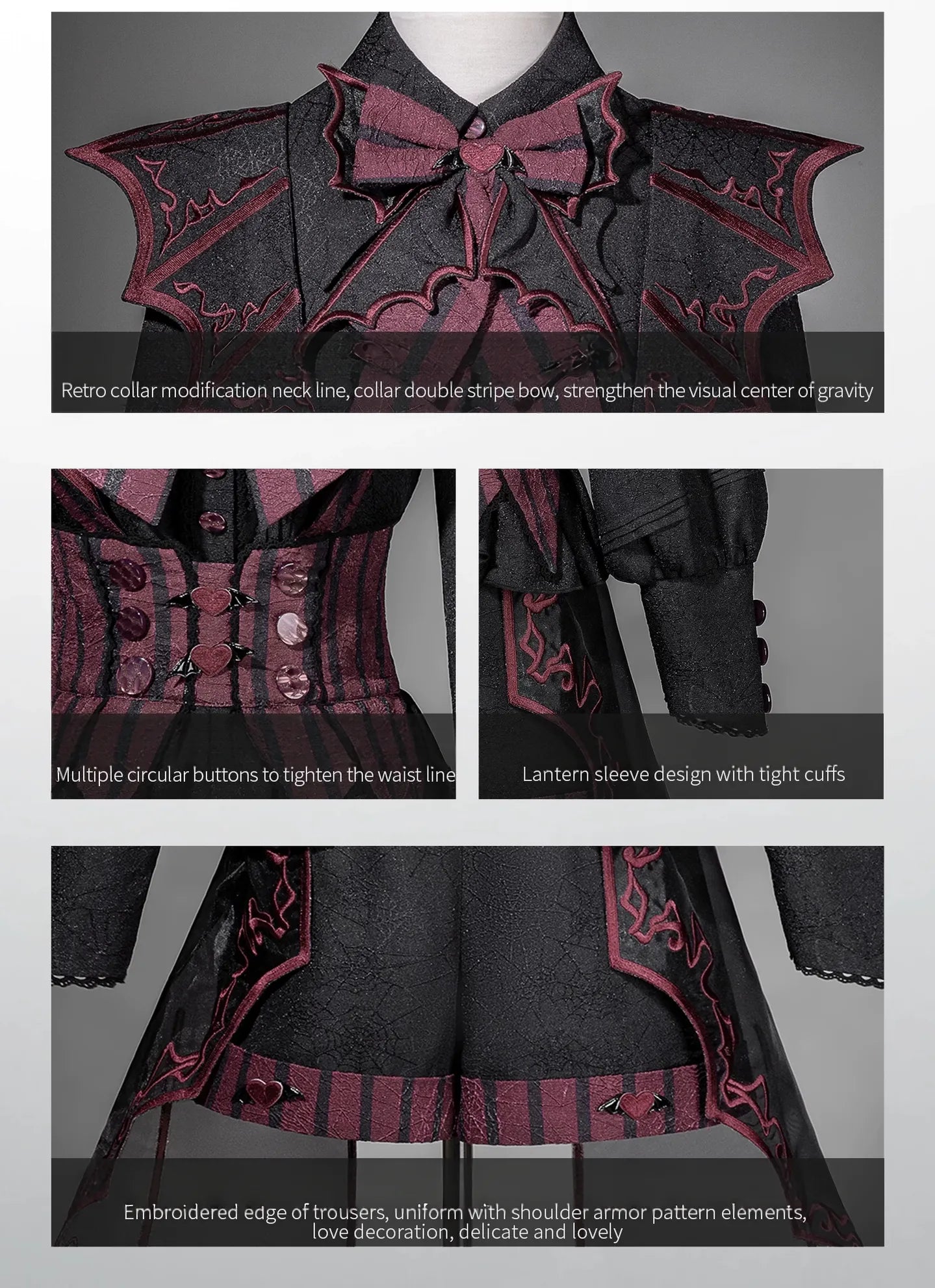 Devils Convention Gothic Ouji Blouse and Suspender Shorts Set - image 5