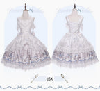 Finnish Antique Cabinet - Sweet Lolita Antique Cabinet Printed OP & JSK Dress with Bows - image 5