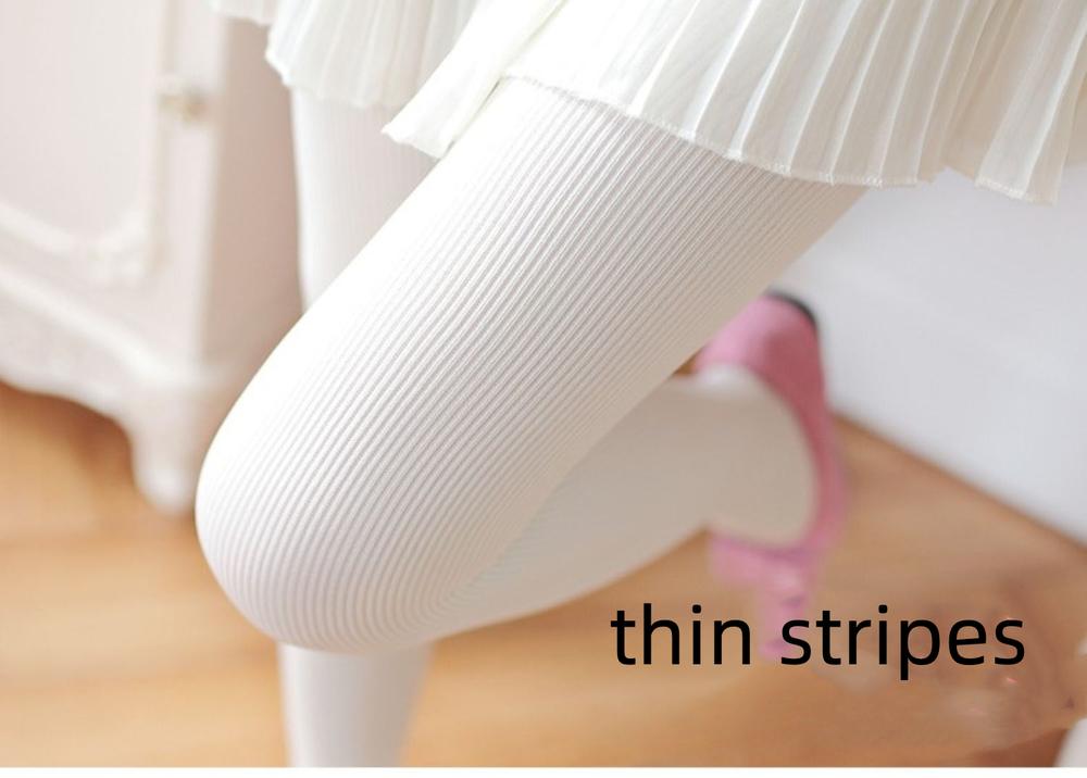 Jacquard Heart Stripes Black White Panty-hose - image 7