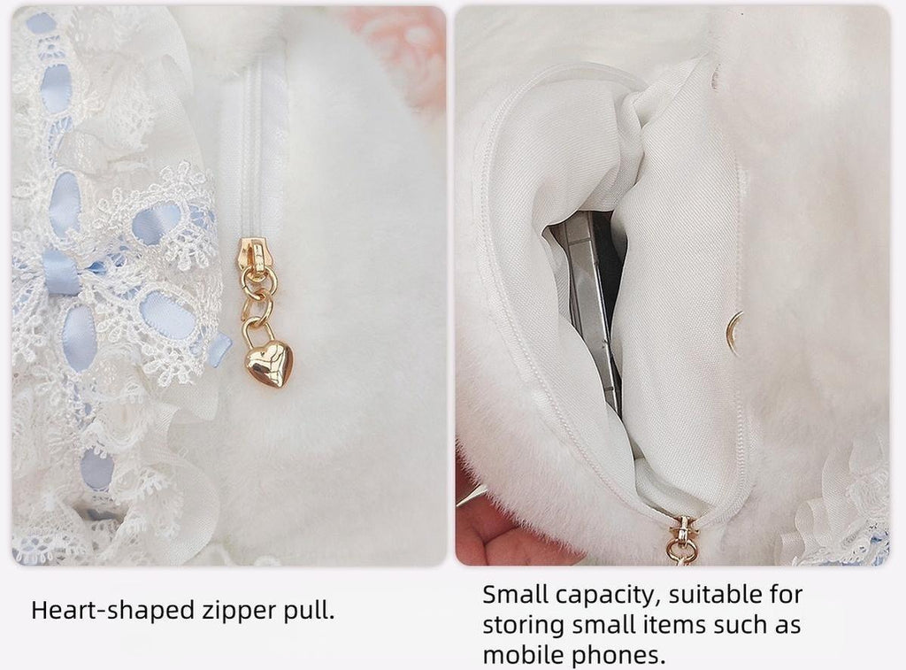 Posable Plush Bunny Lolita Bag with Detachable Pearl Chains - image 14