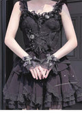 Gothic Lolita Cuffs with Cross Black and White Hand Sleeve - image 1