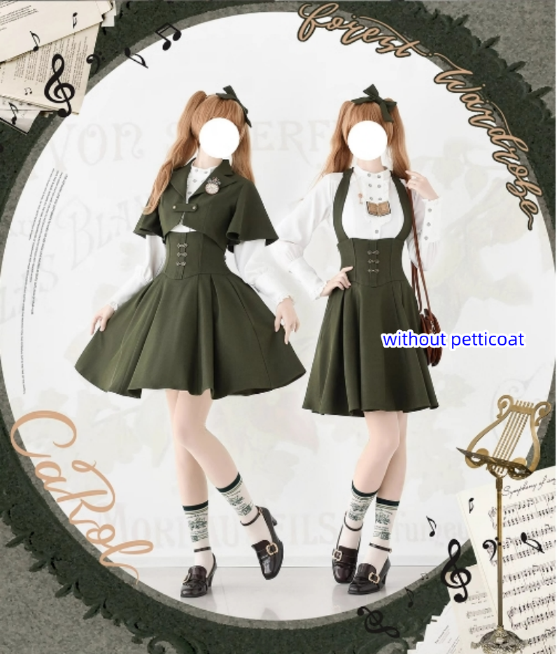 Vintage Lolita Fishbone Halter Skirt and Autumn Jacket - image 9