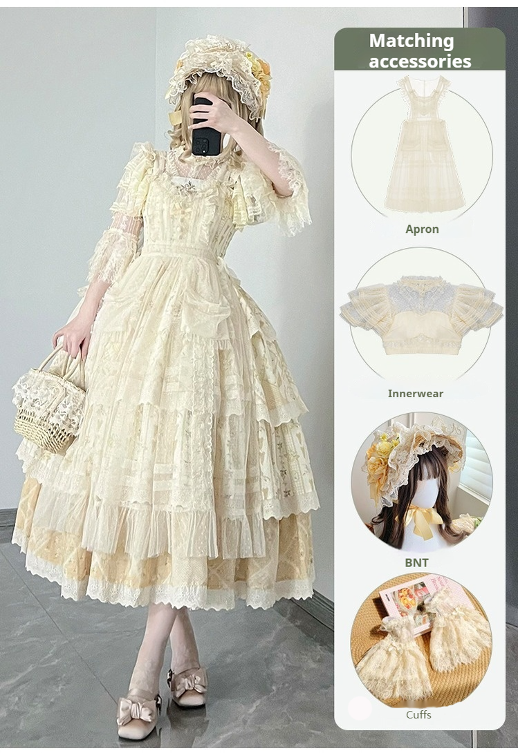 Letter and Poetry Sunflower Matters - Country Lolita JSK Embroidered Printed Lolita Dress and Accessories - image 12