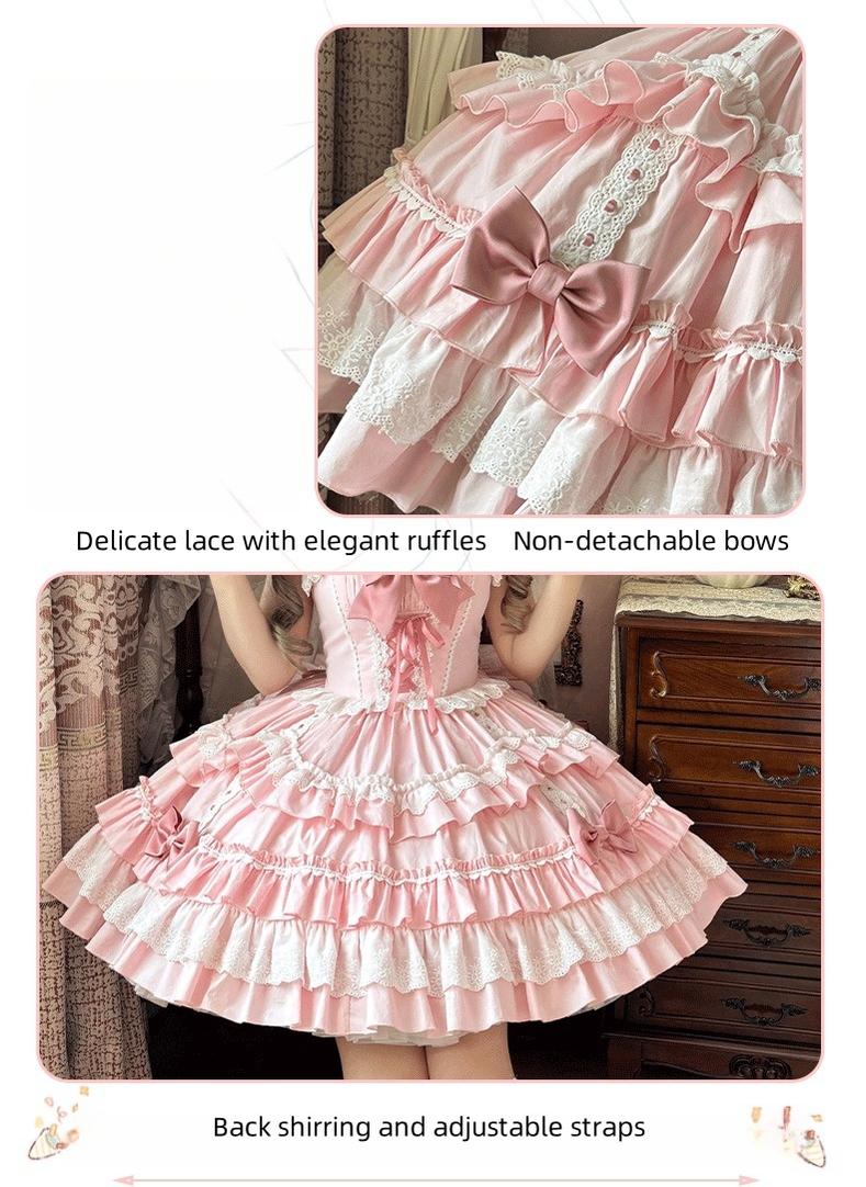 Sweet Mousse - Sweet Lolita JSK in Playful Colors with Bow Decoration - image 11
