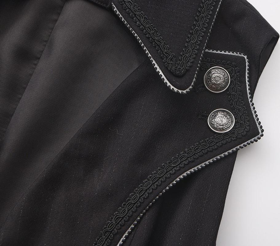 Timeless Silence Mystery - Sleeveless Ouji Lolita Vest Coat, High-Low Hem - image 4