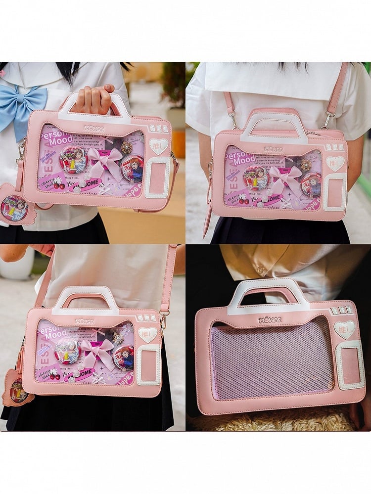 Camera Theme Kawaii Lolita Transparent-Window Ita Bag - 4 Colors - image 4