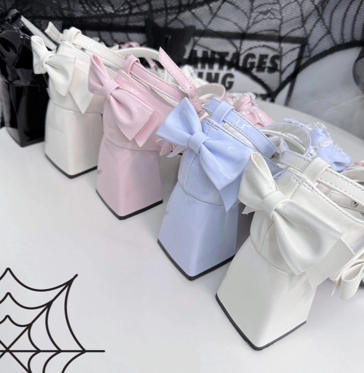 Girly Heart - Sweet Lolita Chunky Heels Shoes - Dreamy Bows - image 3