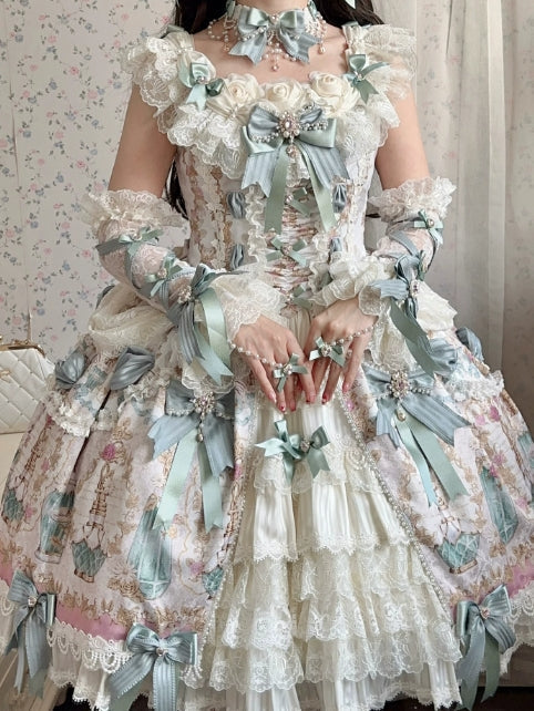 Antique Gem Fragrance Lolita Green JSK Dress Set - image 23