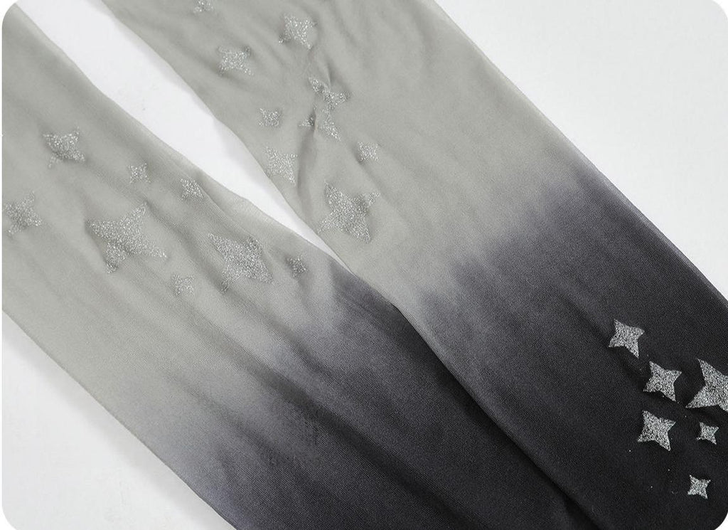 Gothic Lolita Black Gradient Printed Pantyhose - image 13