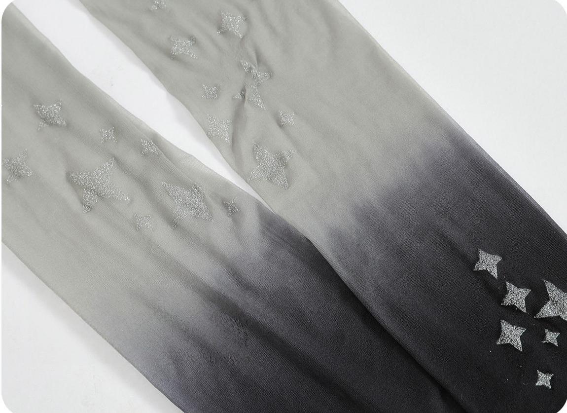 Gothic Lolita Black Gradient Printed Pantyhose - image 13