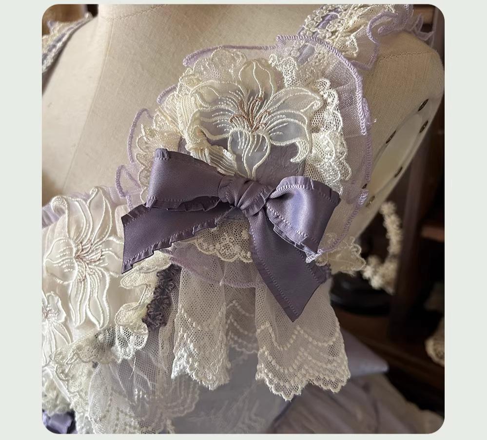 Lily Maiden - Classic Lolita JSK Dress, Lily Embroidery and Accessories - image 18