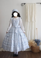 Loveheart - Solid Classic Lolita JSK Dress, Tiered Hem - image 1