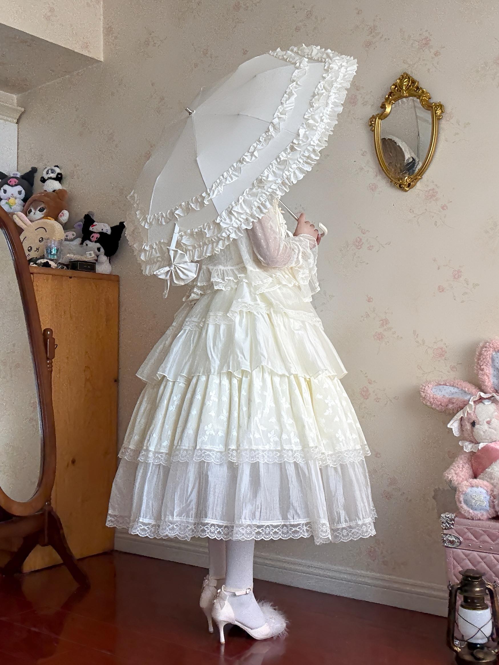 Raven and Lace Classic Lolita Foldable Ruffle Parasol - image 12