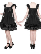 Black Gothic Pearl and Bow JSK Dress - image 6