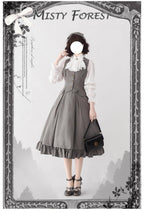 Classic Lolita A-Line Skirt, Button-Front Vest and White Blouse - image 4