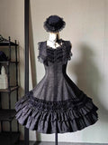 Six-Panel Gothic Lolita JSK Dress with Tiered Ruffles - image 19