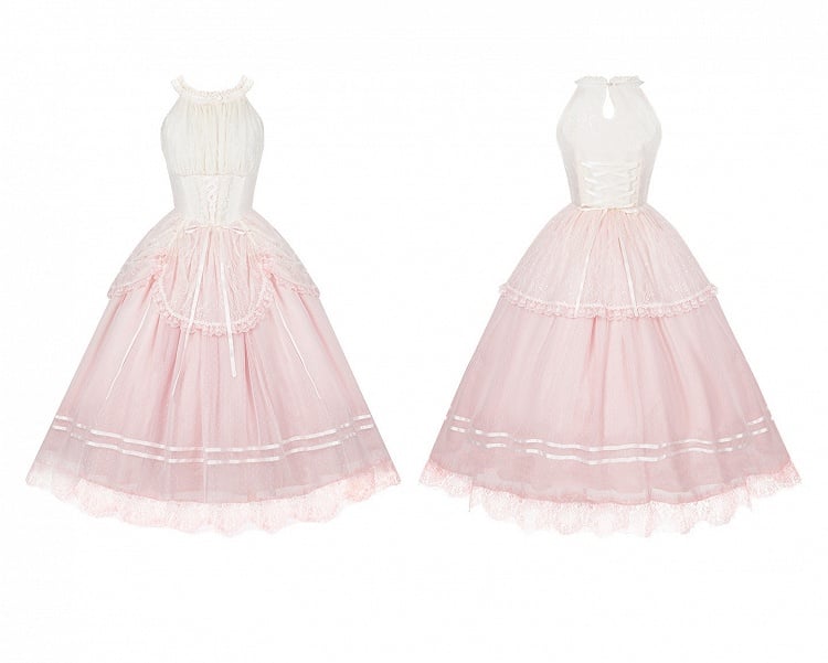 Pink Classic Gradient Lolita JSK Set with Cardigan and Hair Accessories - image 4