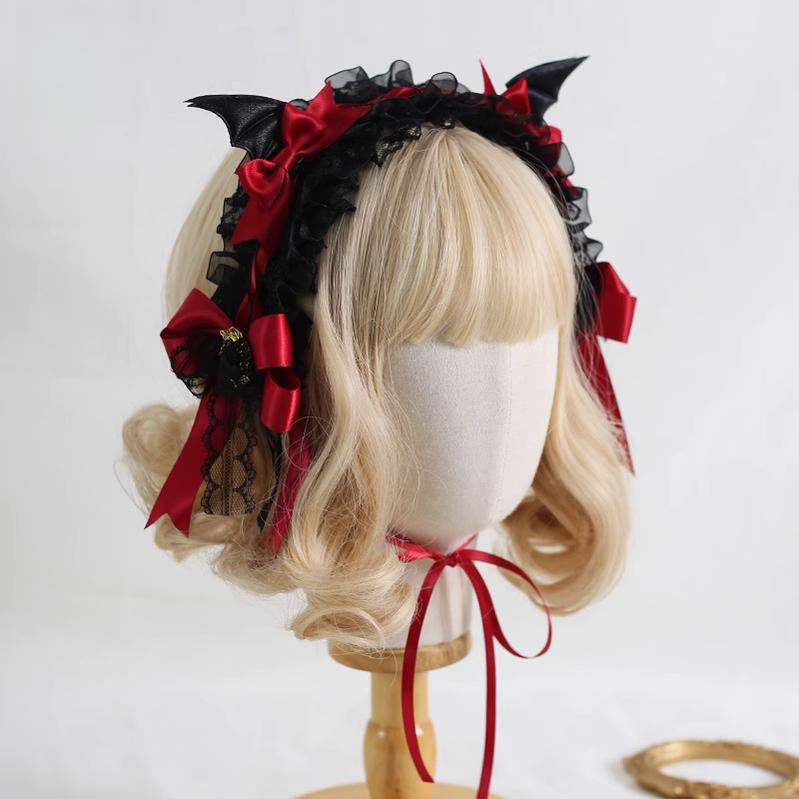 Halloween Gothic Lolita Hairband, Detachable Devil Wings - image 17