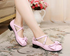 Bow and Low Heel Cross Band Lolita Leather Shoes - image 27