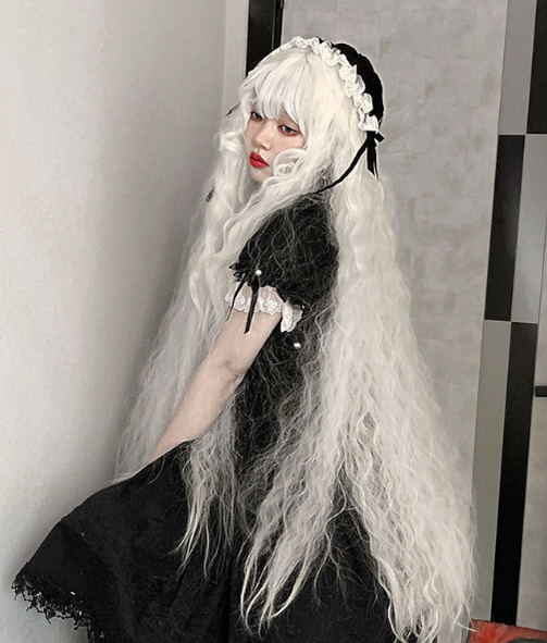 White Moonlight - Long Curly Lolita Wig - image 4