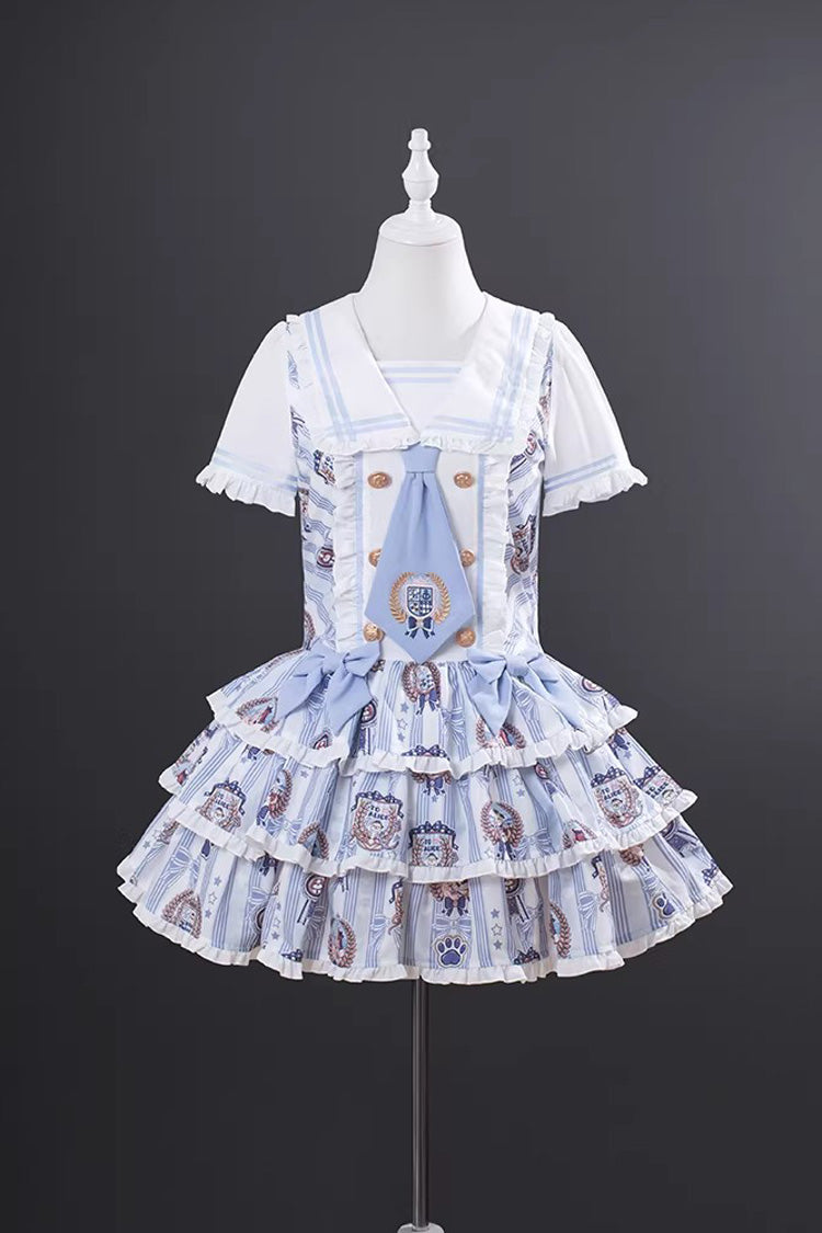 Glory of the Dog - Sweet Lolita Navy-Collar OP Dress in 2 Blues - image 9