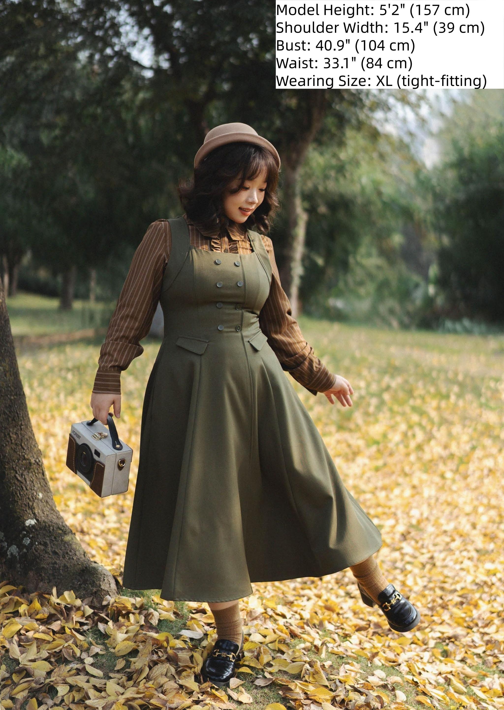 Foggy Forest - Elegant Lolita A-line JSK Dress, Side Pockets - image 16