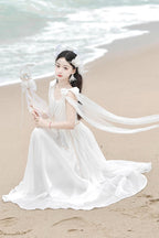 Messenger of God Greek-Inspired Elegant Lolita Long JSK Dress in White - image 11