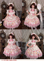 Full Sugar Bakery - Sweet Lolita Puppy Dessert Print OP Dress with Bows and Accessories - image 11
