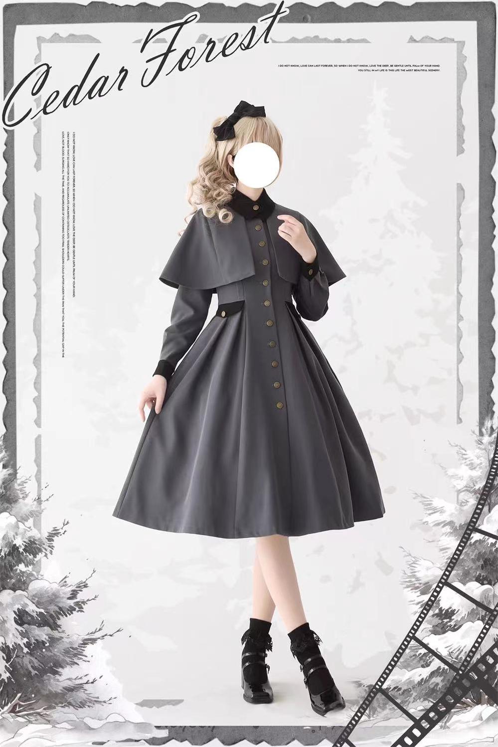 Classic Full Cardigan - Elegant Winter Lolita Coat Dress - image 5