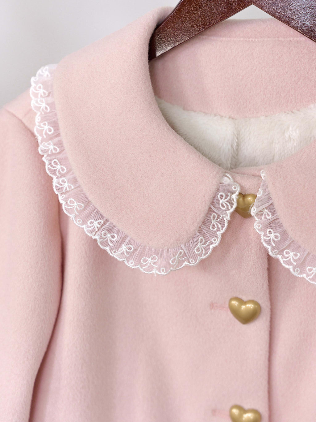 Milk Puff - Winter Fleece-Lined Sweet Lolita Coat, Detachable Collar Collection - image 12