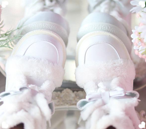 Bear Dada - Winter Kawaii Lolita Boots, Plush Accent - image 6