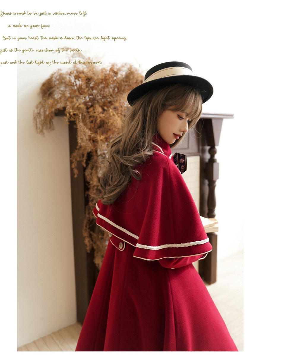 Galaxy Traveler - Classic School Lolita Overcoat with Detachable Cape and Bow - image 17