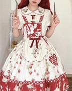 Sweet Lolita Shirt Strawberry Embroidery Ivory Blouse - image 20