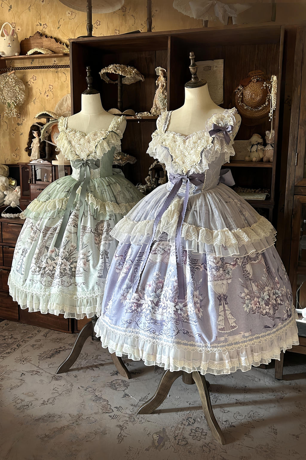 Lily Maiden - Classic Lolita JSK Dress, Lily Embroidery and Accessories - image 1